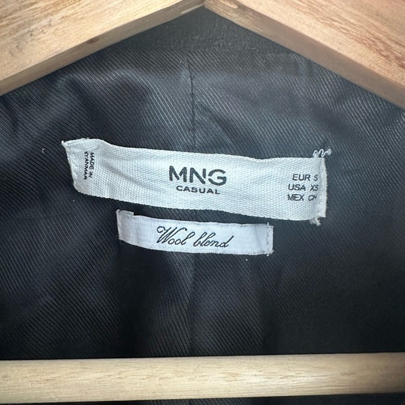 Mango Casual Black Wool Blend Coat S - Picture 4 of 8